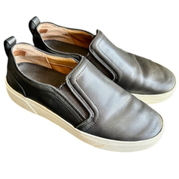Vionic Kimmie Leather Slip On Sneakers - Black - 9 - Picture 1 of 12